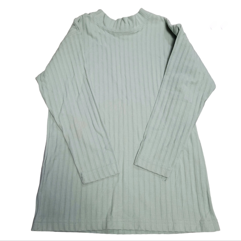 Vintage 1990s California Cal Kids seafoam mint green mock neck long sleeved top